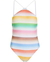 Missoni - Zigzag Metallic-Knit Swimsuit - Lyst
