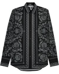 Versace - Printed Cotton-poplin Shirt - Lyst