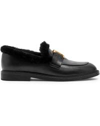 Chloé - Marcie Shearling-Lined Leather Loafers - Lyst