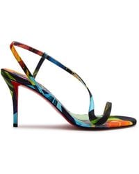 Christian Louboutin - Rosa Z 80 Printed Satin Sandals - Lyst