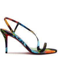 Christian Louboutin - Rosa Z 80 Printed Satin Sandals - Lyst