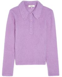 Chloé - Brushed Knit Wool-Blend Polo Top - Lyst