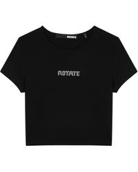 ROTATE BIRGER CHRISTENSEN - Logo Cropped Stretch-jersey T-shirt - Lyst