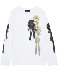 Simone Rocha - Ribbon Rosette Printed Long-Sleeve Cotton T-Shirt - Lyst