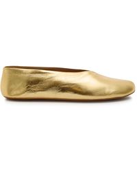 The Row - Stella Metallic Leather Ballet Flats - Lyst