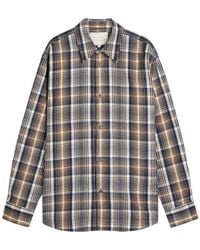 Studio Nicholson - Checked Brushed-Cotton Shirt - Lyst