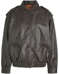 Blazé Milano - Ares Charlie Leather Bomber Jacket - Lyst