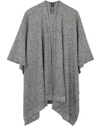 Eileen Fisher Grey Knitted Linen-blend Shawl