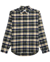 Oliver Spencer - Treviscoe Checked Brushed Cotton Overshirt - Lyst