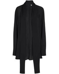 TOTEME - Draped Scarf Woven Blouse - Lyst