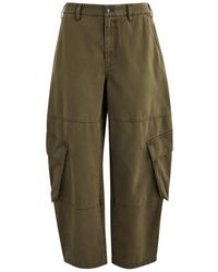 FRAME - The Bubble Barrel-Leg Cotton Cargo Trousers - Lyst