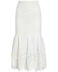 Jonathan Simkhai - Eveletta Cutwork Stretch-Knit Midi Skirt - Lyst