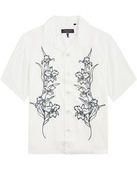 Rag & Bone - Avery Resort Floral-Embroidered Twill Shirt - Lyst