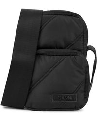Ganni - Mini Quilted Nylon Cross-body Pouch - Lyst