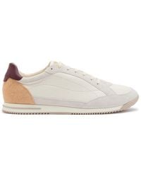 Brunello Cucinelli - Panelled Grained Leather Sneakers - Lyst