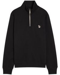 Paul Smith - Appliquéd Half-Zip Cotton Sweatshirt - Lyst
