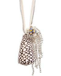 Dries Van Noten - Crystal-Embellished Shell Necklace - Lyst