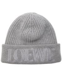 Loewe - Logo-Embroidered Wool Beanie - Lyst