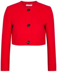 Emilia Wickstead - Lizette Wool-Crepe Cropped Jacket - Lyst