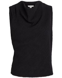 Vince - Shadow Draped Textured Fine-Knit Top - Lyst