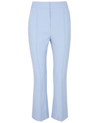 Veronica Beard - Tani Cropped Stretch-crepe Trousers - Lyst