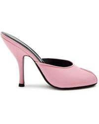 Jude - Date 105 Peep-Toe Leather Mules - Lyst