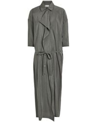 Lemaire - Belted Brushed Silk-Blend Midi Shirt Dress - Lyst