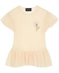Simone Rocha - Ballet Embellished Sheer Chiffon Blouse - Lyst