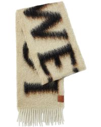 Loewe - Women's Short Logo Scarf In Wool And Mohair - Lyst