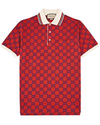 Gucci - Cotton Piquet Polo With GG - Lyst
