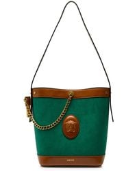 Versace - Chain Small Leather And Suede Bucket Bag - Lyst
