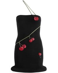 Leslie Amon - Cherry-Embellished Seersucker Mini Dress - Lyst