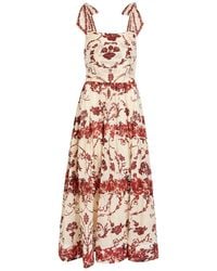 Alice + Olivia - Haven Floral-Print Stretch-Cotton Midi Dress - Lyst