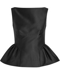 Roland Mouret - Gathered Taffeta Top - Lyst