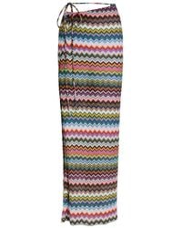 Missoni - Zigzag Metallic-Knit Cover-Up Midi Skirt - Lyst