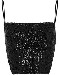 In the mood for love Sense Black Sequin Cropped Top