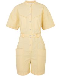 Isabel Marant - Kiara Belted Cotton Playsuit - Lyst