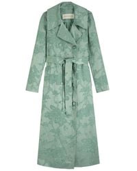 Dries Van Noten - Rolana Floral-Jacquard Linen-Blend Trench Coat - Lyst