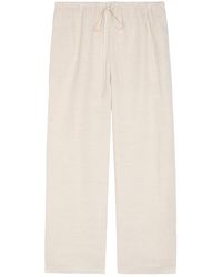 STAUD - Mateo Cropped Wide-Leg Linen Trousers - Lyst