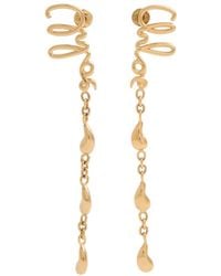 Chloé - Iconic Logo Drop Earrings - Lyst