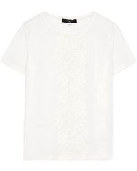Weekend by Maxmara - Magno Floral-Embroidered Stretch-Cotton T-Shirt - Lyst