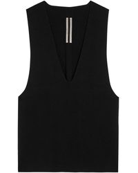 Rick Owens - V-Neck Cashmere And Wool-Blend Tank Top - Lyst