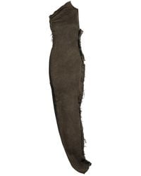 Rick Owens - Athena Asymmetric Distressed Denim Gown - Lyst