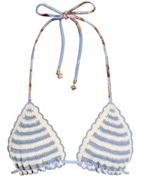 Zimmermann - Awaken Striped Crochet Cotton Bikini Top - Lyst