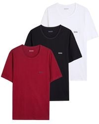 BOSS - Classic Logo-Embroidered Cotton T-Shirt - Lyst