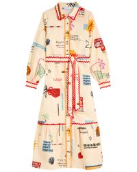 Never Fully Dressed - Poema Cotton-Blend Maxi Shirt Dress - Lyst