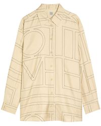 TOTEME - Logo-Monogrammed Silk Shirt - Lyst