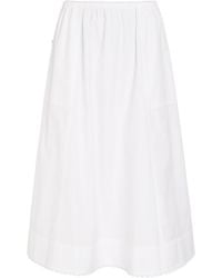 Vince - Scalloped Cotton Midi Skirt - Lyst