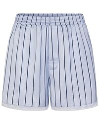 Skims - Lace-Trim Woven Shine Boxer Shorts - Lyst