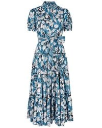 Diane von Furstenberg - Queena Printed Cotton-Blend Shirt Dress - Lyst